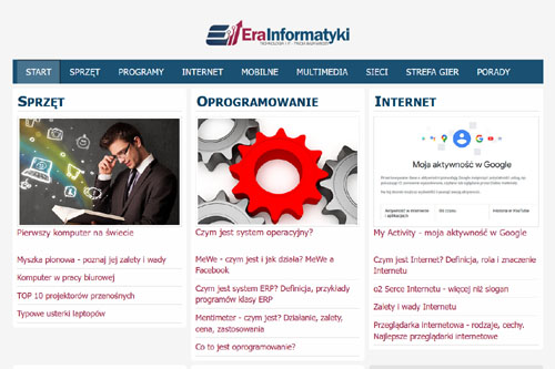 Strona internetowa z dodatkowymi elementami